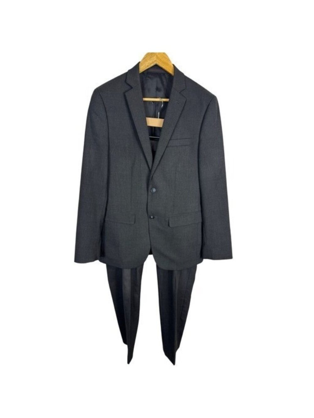 1670 Mens Slim Fit 2 Piece Suit Charcoal Grey 40R Jacket 32x30 Pants